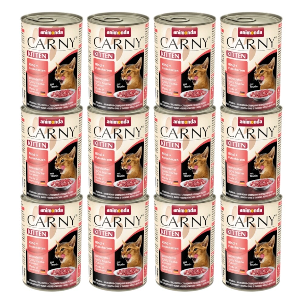 Animonda Carny Kitten hovězí krůtí srdce 12x400 g