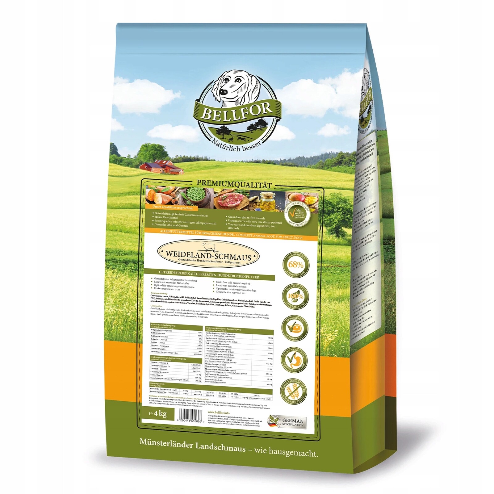 Weideland Schmaus jehněčí granule za studena lisované 28576/4KG