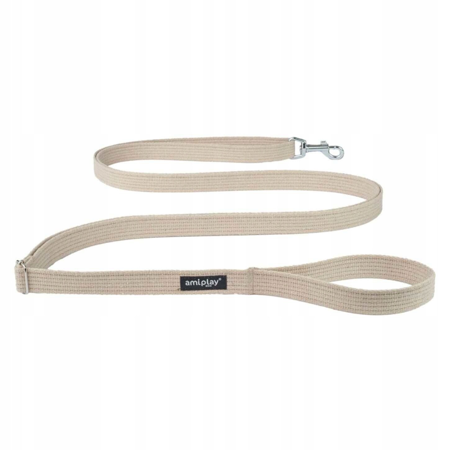 Vodítko tradiční Amiplay Vodítko Easy Fix Cotton L 1,6-3 m Béžová