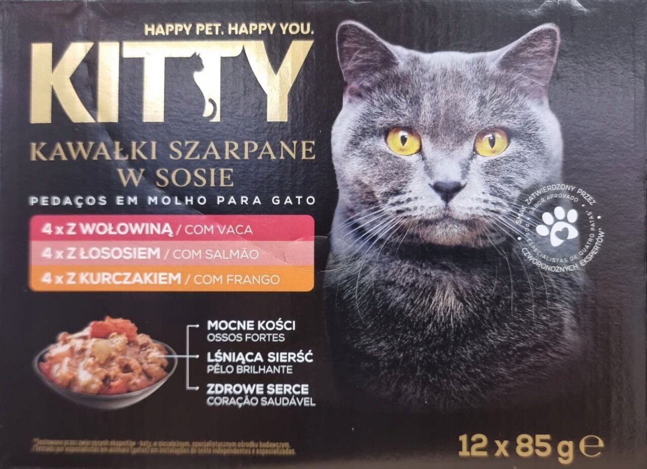 Kitty krmivo mix chutí 1,02 kg 12x85 trhané