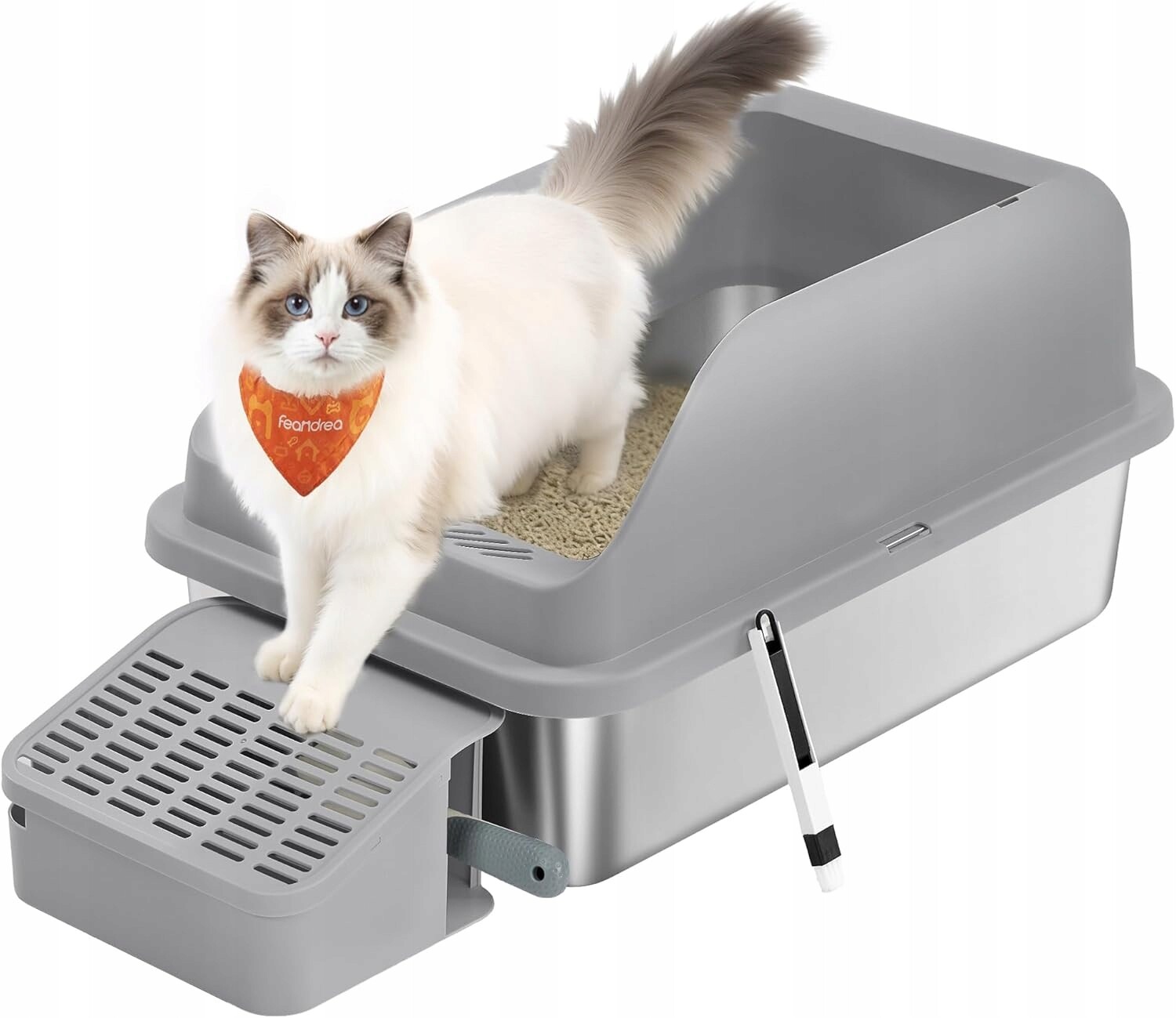 Otevřená toaleta pro kočky Feandrea 62x42x30 cm je pohodlná pro každodenní použití