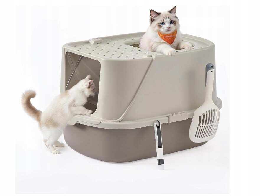 Toaleta Pro Kočky Uzamykatelná S Lopatkou Feandrea Šedá