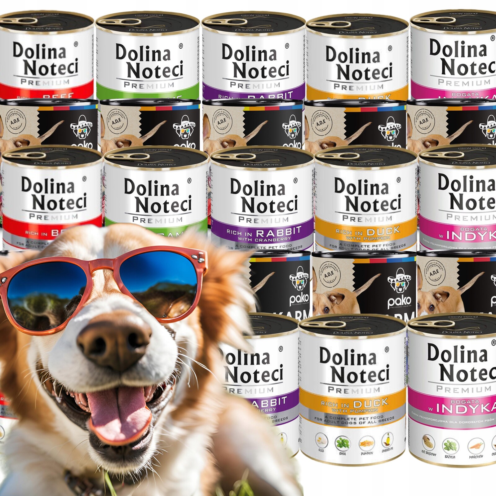 Dolina Noteci Premium Pako MIX Chutí Krmivo Mokré Pro Psa 800 g x 20 Bez Ryb