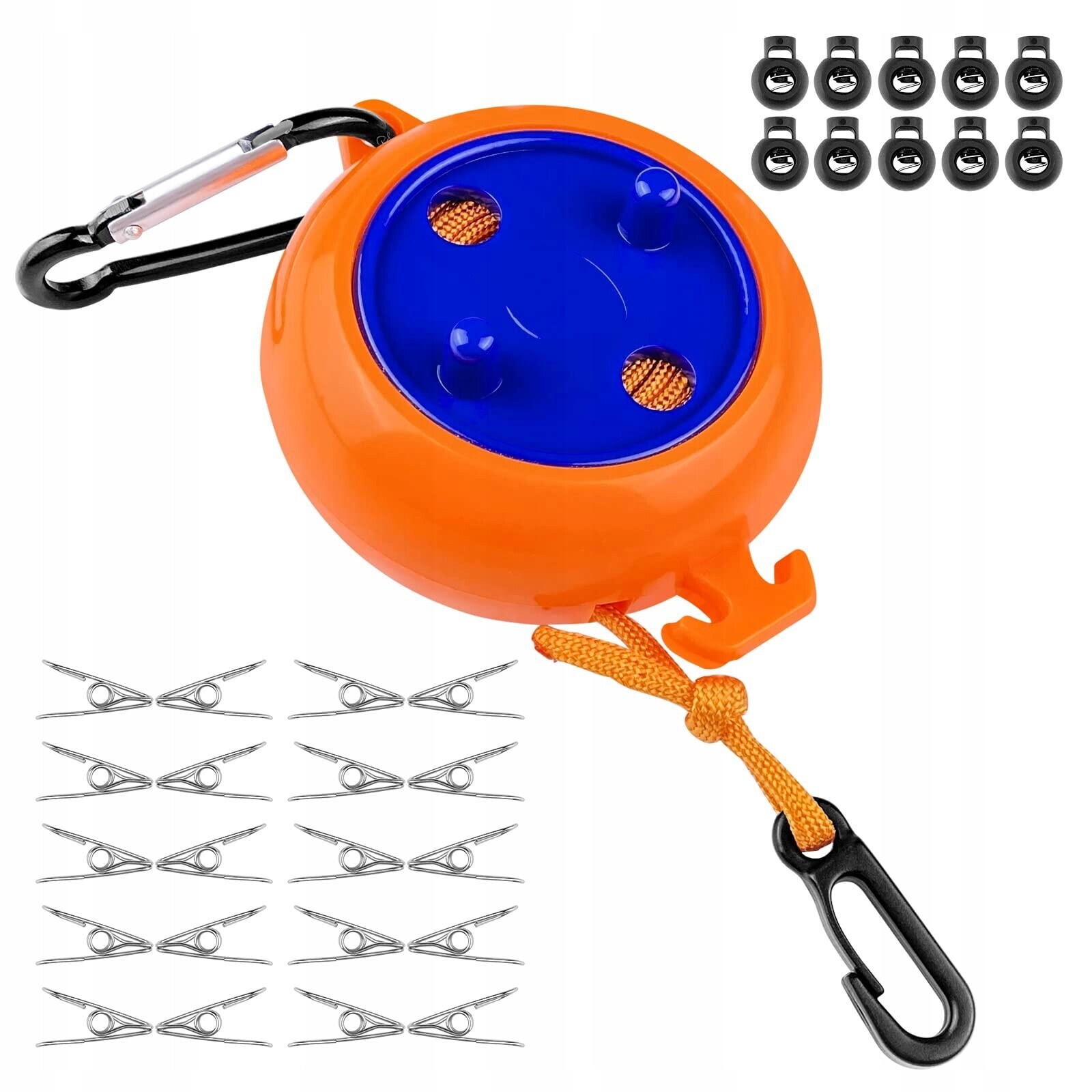 Výsuvná šňůra na prádlo 10 m s sponami a sponami Zahrada Cestování Kempování