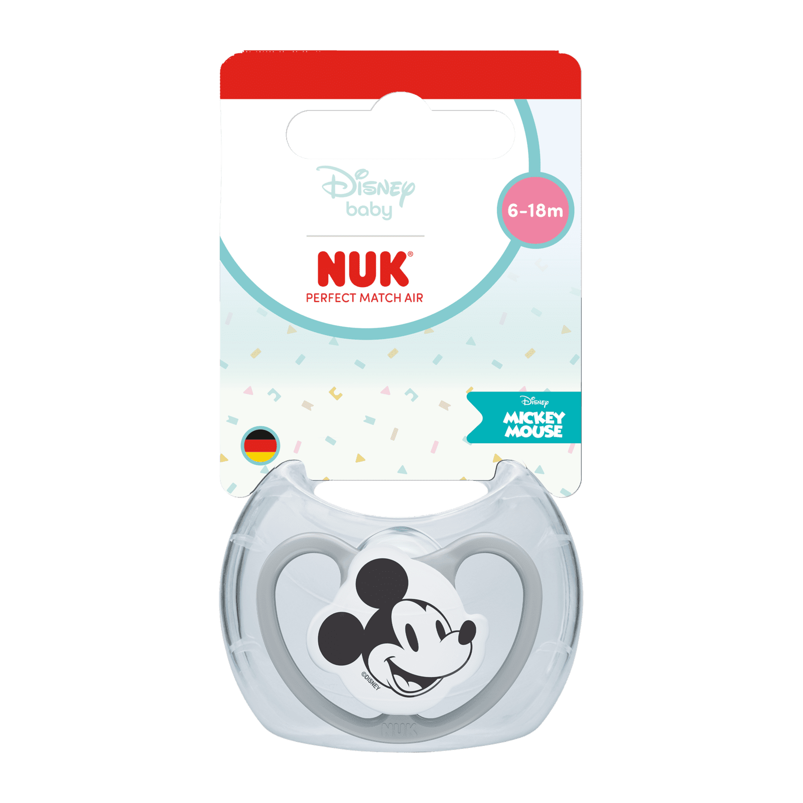 NUK dudlík Perfect Match AIR DISNEY Mickey GREY 6-18m BOX