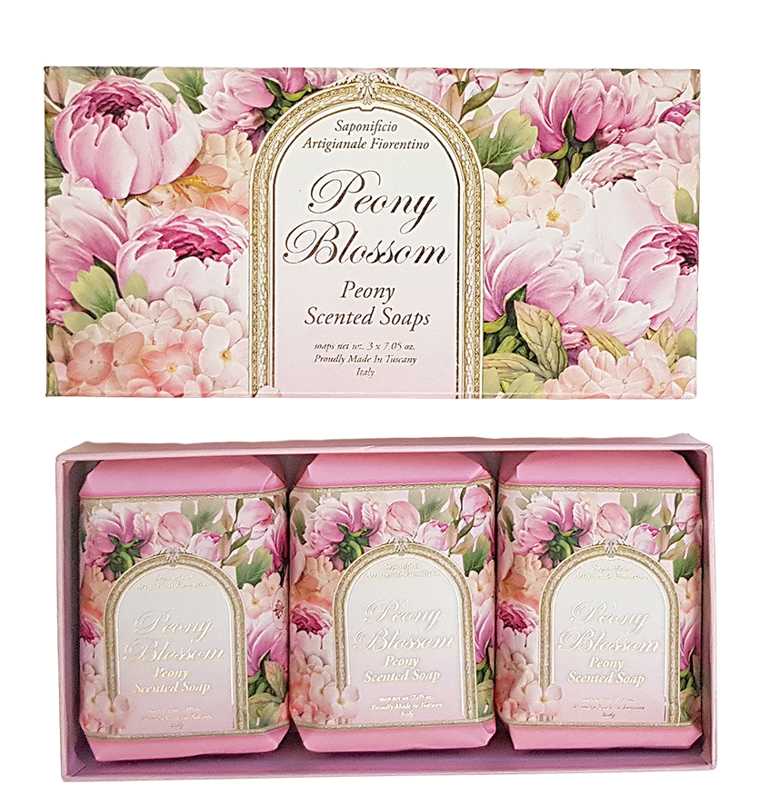 SAF FIORENTINO Mýdlo Pivoňka 3 x 200 g