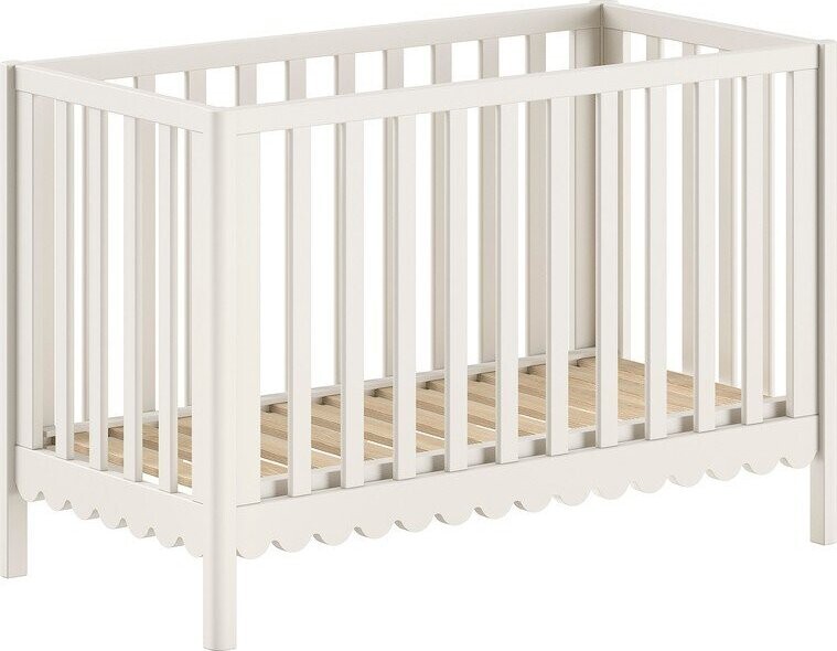 Béžová postýlka z borovicového dřeva s nastavitelnou výškou 60x120 cm Swingo – Vipack