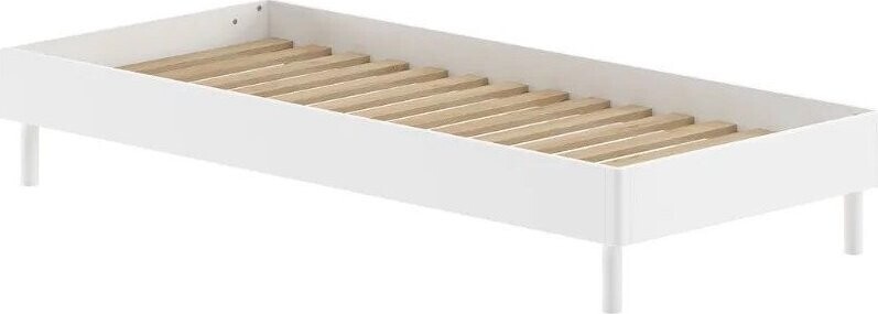 Bílá jednolůžková postel z bukového dřeva bez čela s roštem 90x200 cm Forrest – Vipack