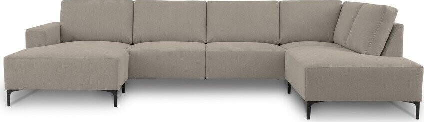 Světle hnědá žinylková rohová pohovka (pravý roh/do 