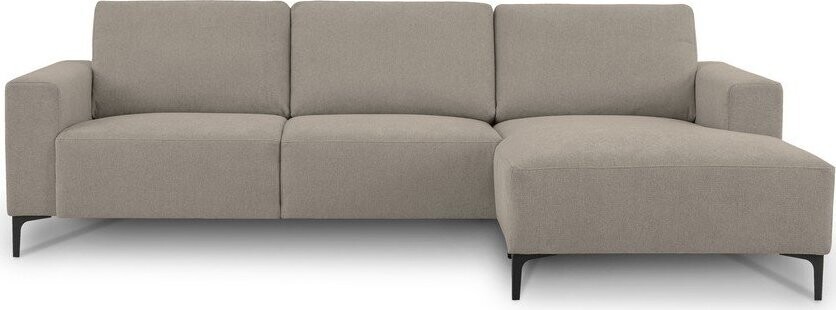 Světle hnědá žinylková rohová pohovka (pravý roh/s lenoškou) Fabian – Scandic