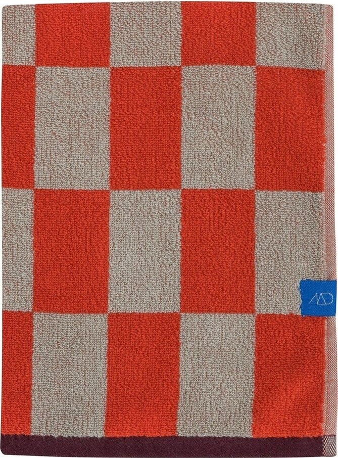 Oranžová/béžová froté osuška z bio bavlny 70x133 cm Retro – Mette Ditmer Denmark