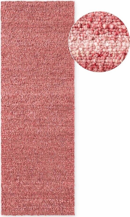 Tmavě růžový ručně tkaný běhoun z materiálu bouclé 80x200 cm Notting Hill Portobello – Ted Baker