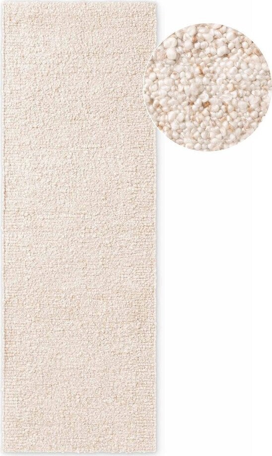 Krémový ručně tkaný běhoun z materiálu bouclé 80x200 cm Notting Hill Portobello – Ted Baker