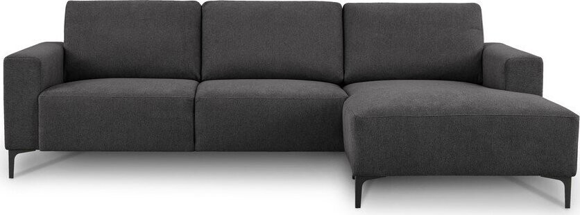 Antracitová žinylková rohová pohovka (pravý roh/s lenoškou) Fabian – Scandic