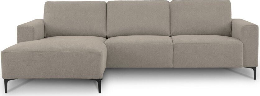 Světle hnědá žinylková rohová pohovka (levý roh/s lenoškou) Fabian – Scandic