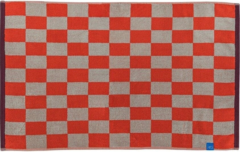 Oranžová/béžová koupelnová předložka do sprchy z bio bavlny 50x80 cm Retro – Mette Ditmer Denmark