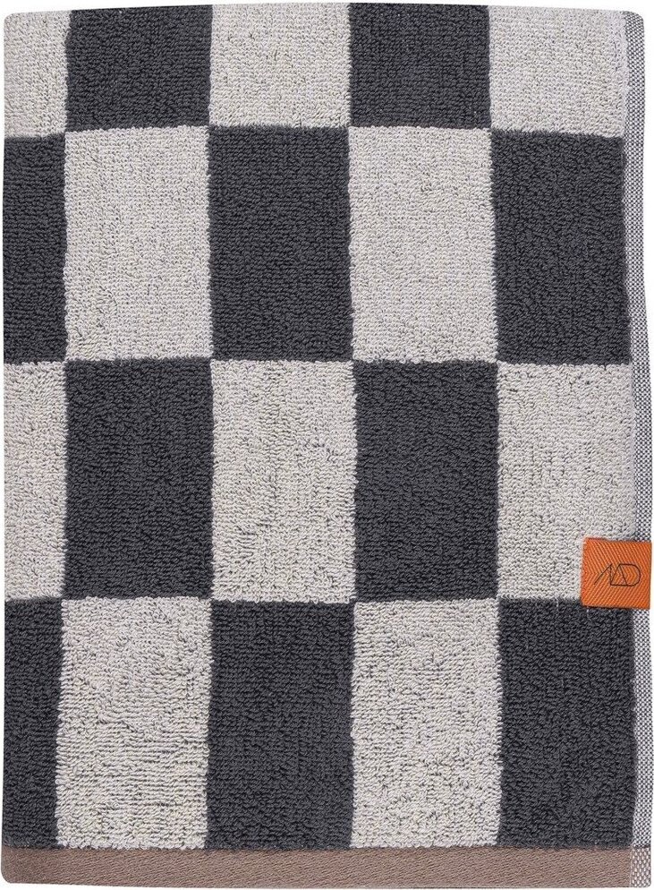 Antracitová/béžová froté osuška z bio bavlny 70x133 cm Retro – Mette Ditmer Denmark