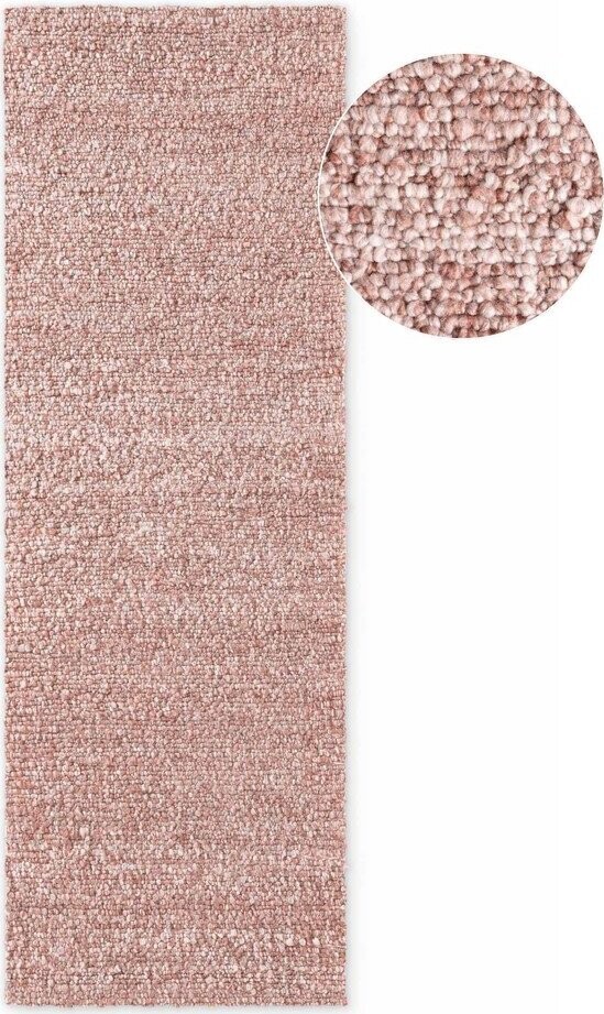 Starorůžový ručně tkaný běhoun z materiálu bouclé 80x200 cm Notting Hill Portobello – Ted Baker