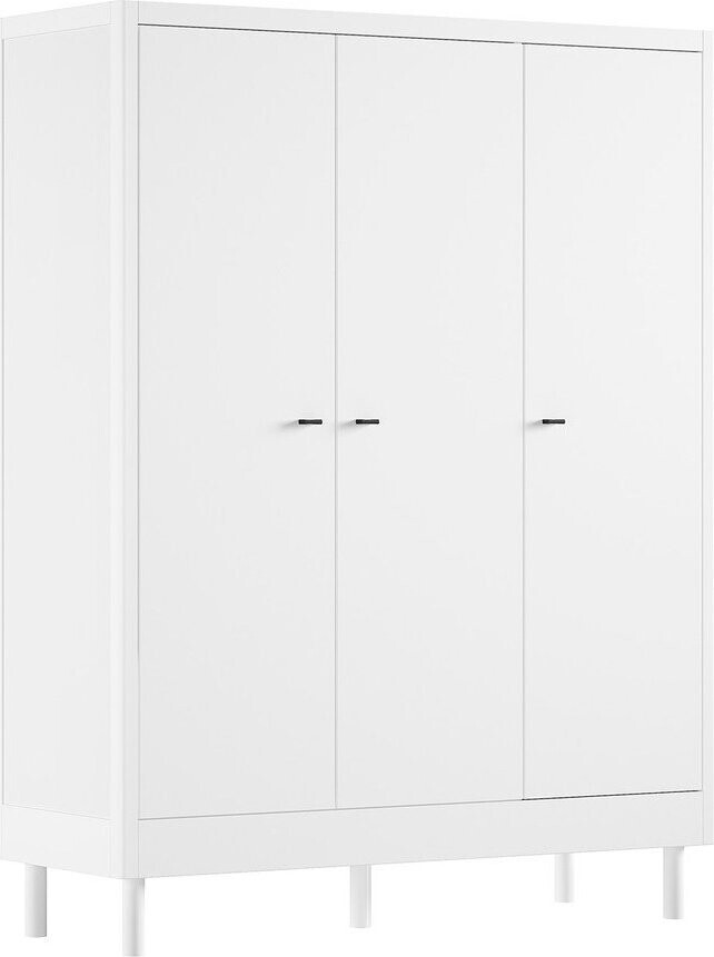 Bílá dětská šatní skříň z bukového dřeva 146x190x55 cm Forrest – Vipack