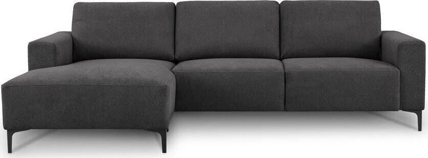 Antracitová žinylková rohová pohovka (levý roh/s lenoškou) Fabian – Scandic