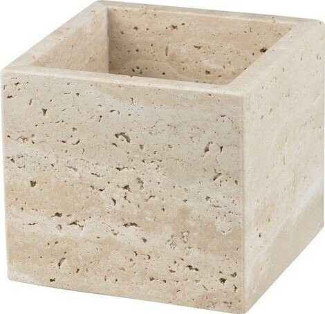 Béžový kamenný koupelnový organizér na vatové tampony Travertine – Mette Ditmer Denmark