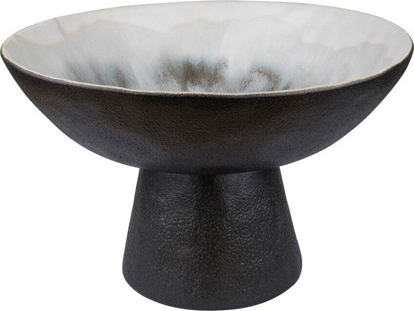 Černá/slonovinová mísa z kameniny ø 31,5 cm By Hand – Mette Ditmer Denmark