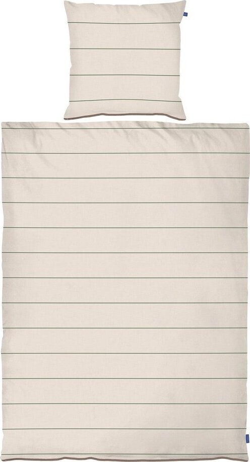 Béžové povlečení na jednolůžko z bavlněného saténu 140x200 cm Align – Mette Ditmer Denmark