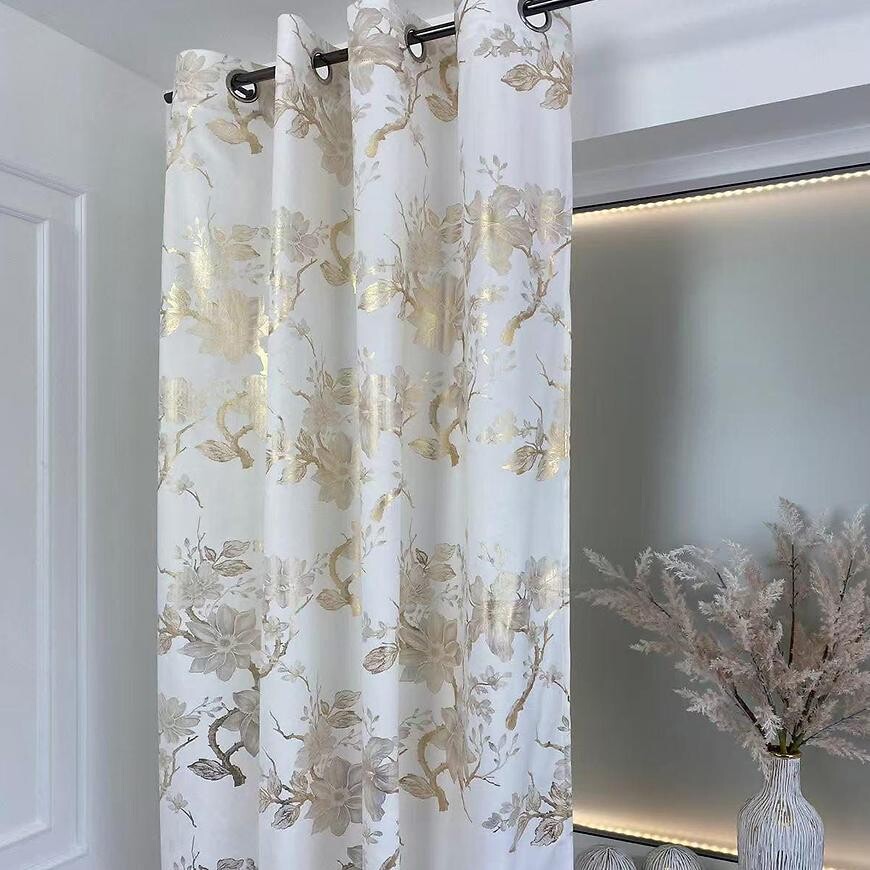 Závěs na kroužcích TOPAZ 23079 140x250 krémový