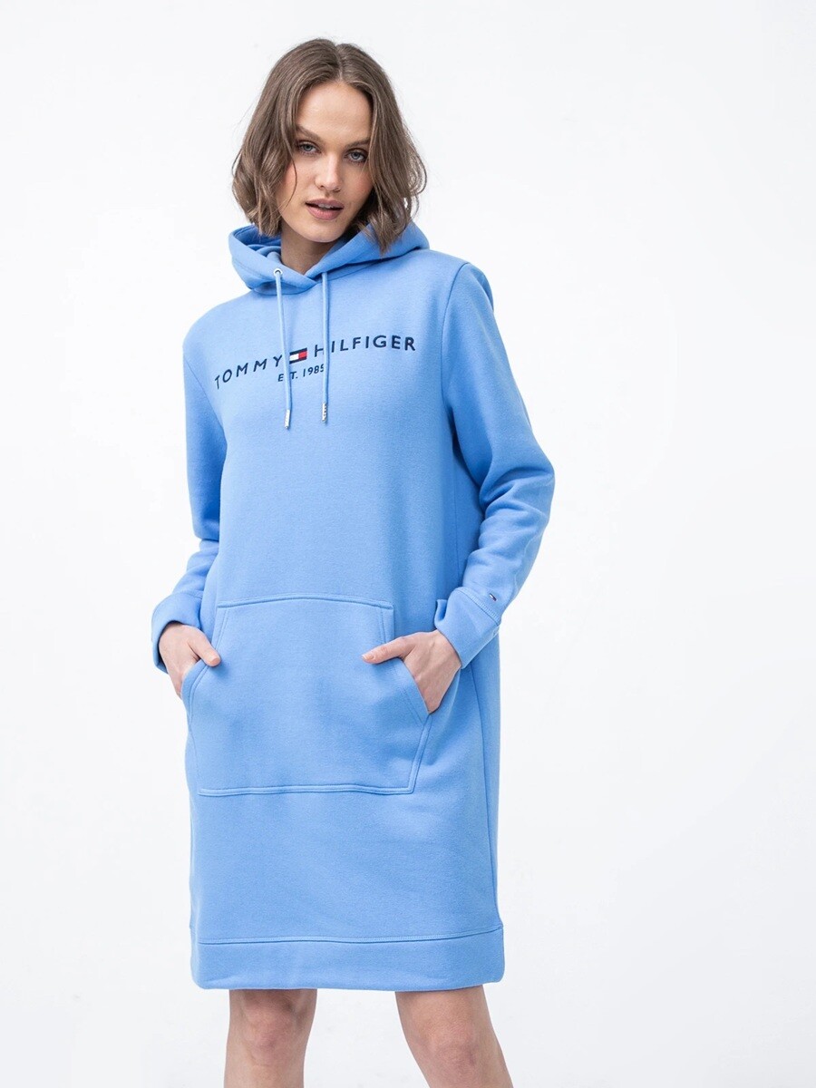 Tommy Hilfiger dámské modré mikinové šaty WW0WW30061 S