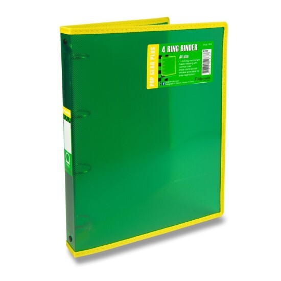 FolderMate Pořadač Pop Gear Plus A4 - 4 kroužky - zelená - 1303/2188700 – FolderMate |  |  |