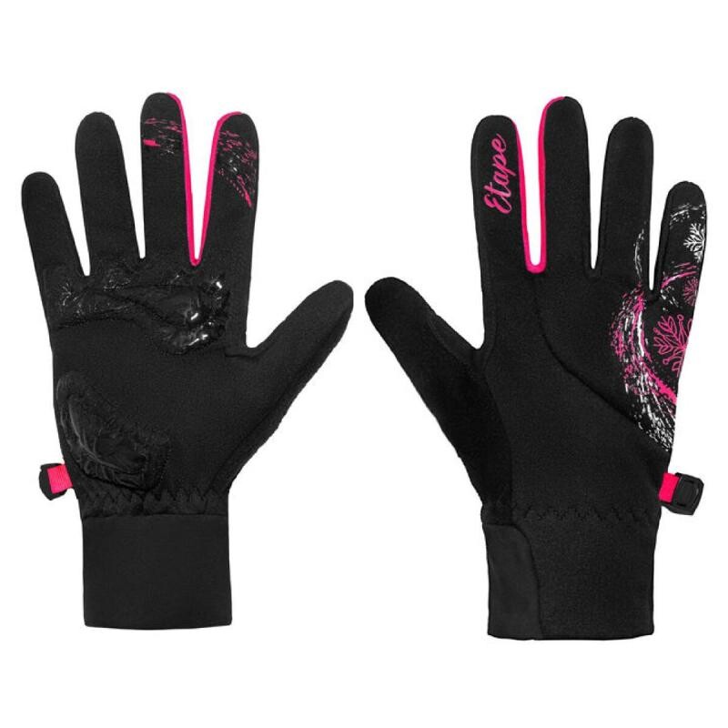 Etape Puzzle dětské rukavice černá-růžová