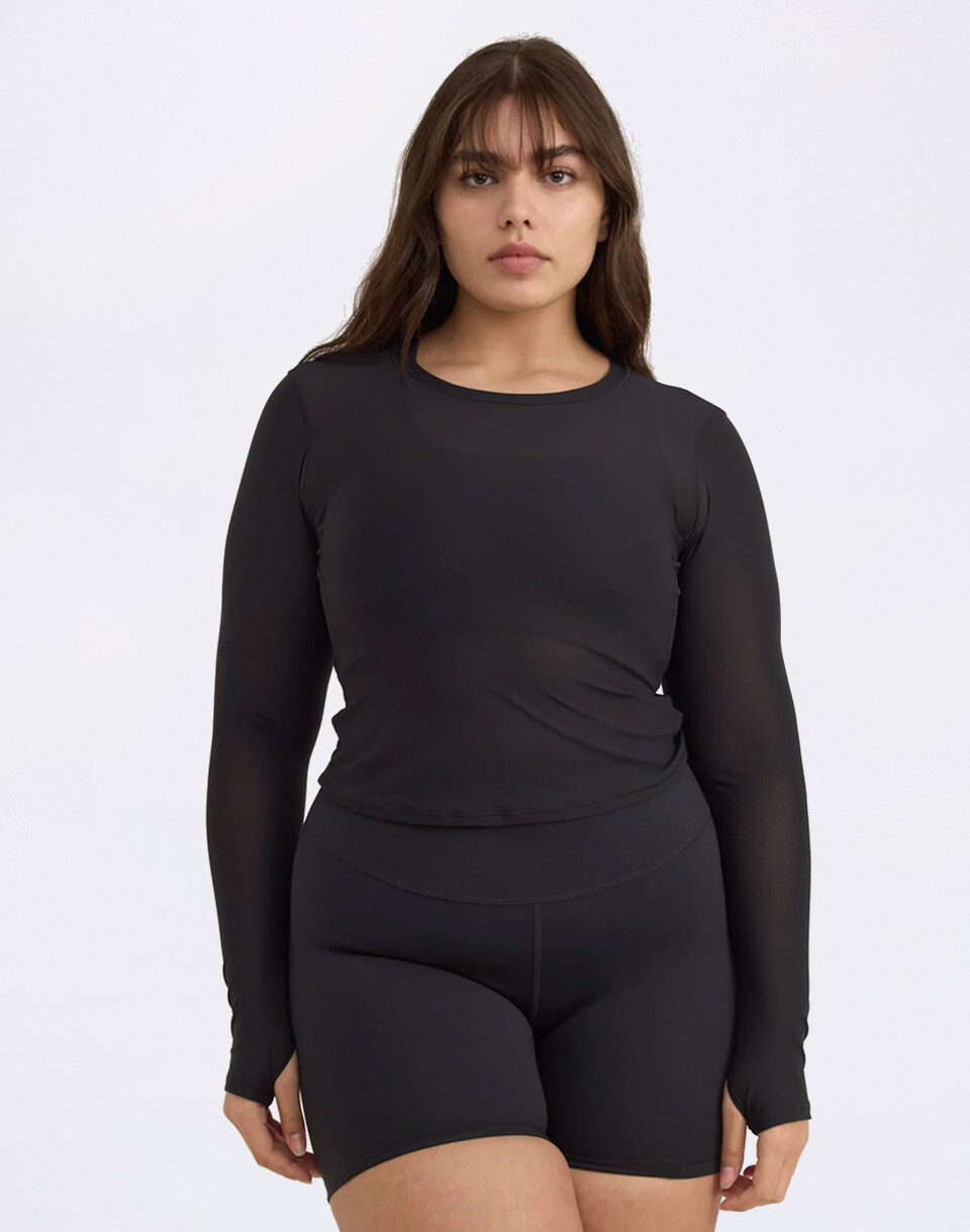 Organic Basics Active Mesh Long Sleeve Tee Black XS