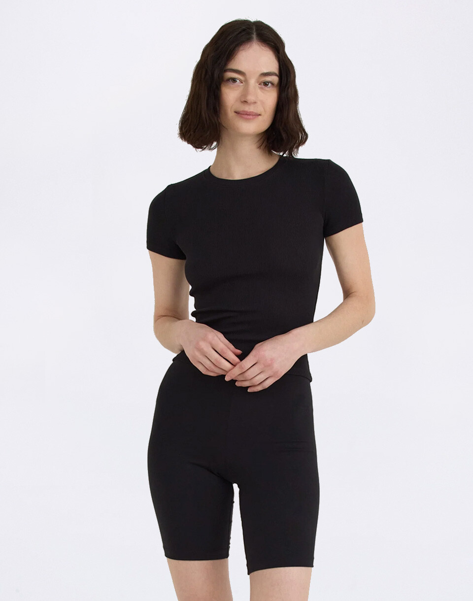 Organic Basics Core Rib Tee Black S
