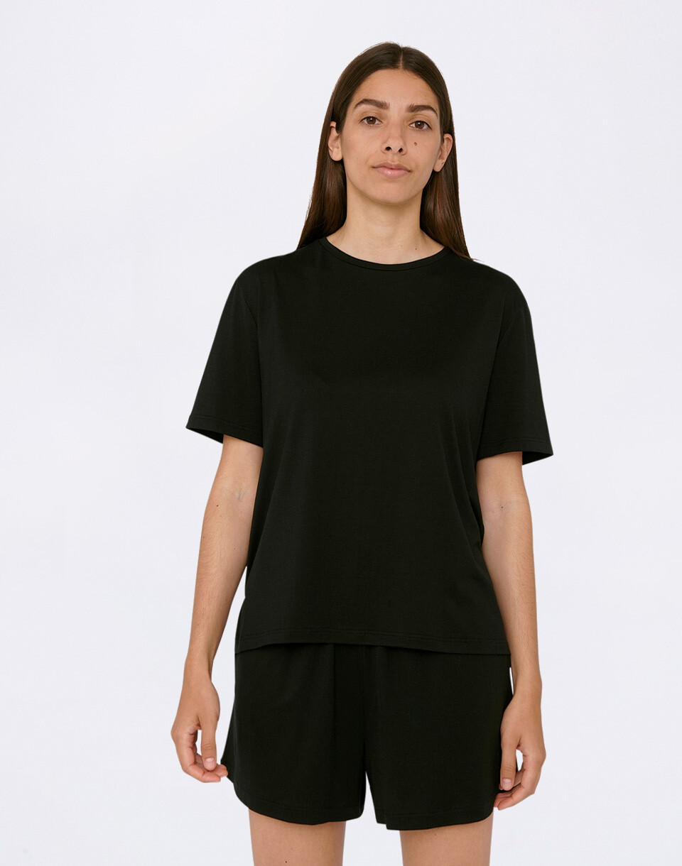 Organic Basics Soft Touch Boxy Tee Black XS