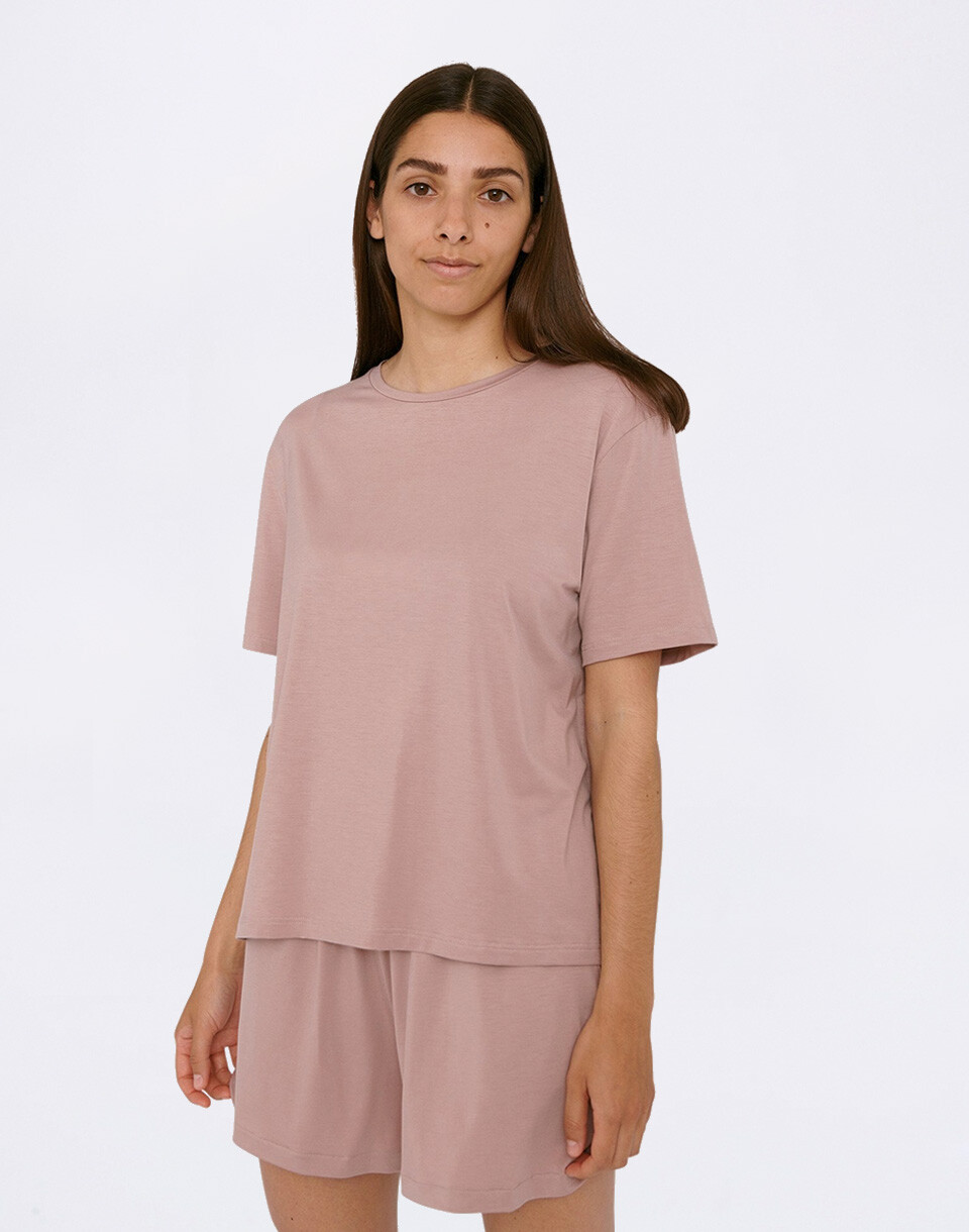 Organic Basics Soft Touch Boxy Tee Dusty Rose XS
