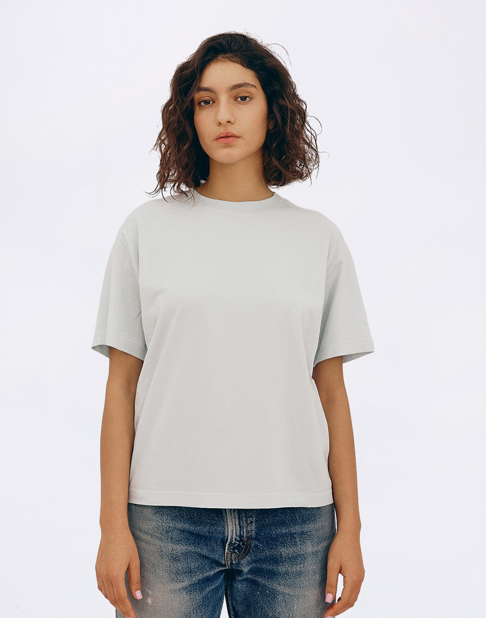 Organic Basics True Boxy Tee Light Blue XS