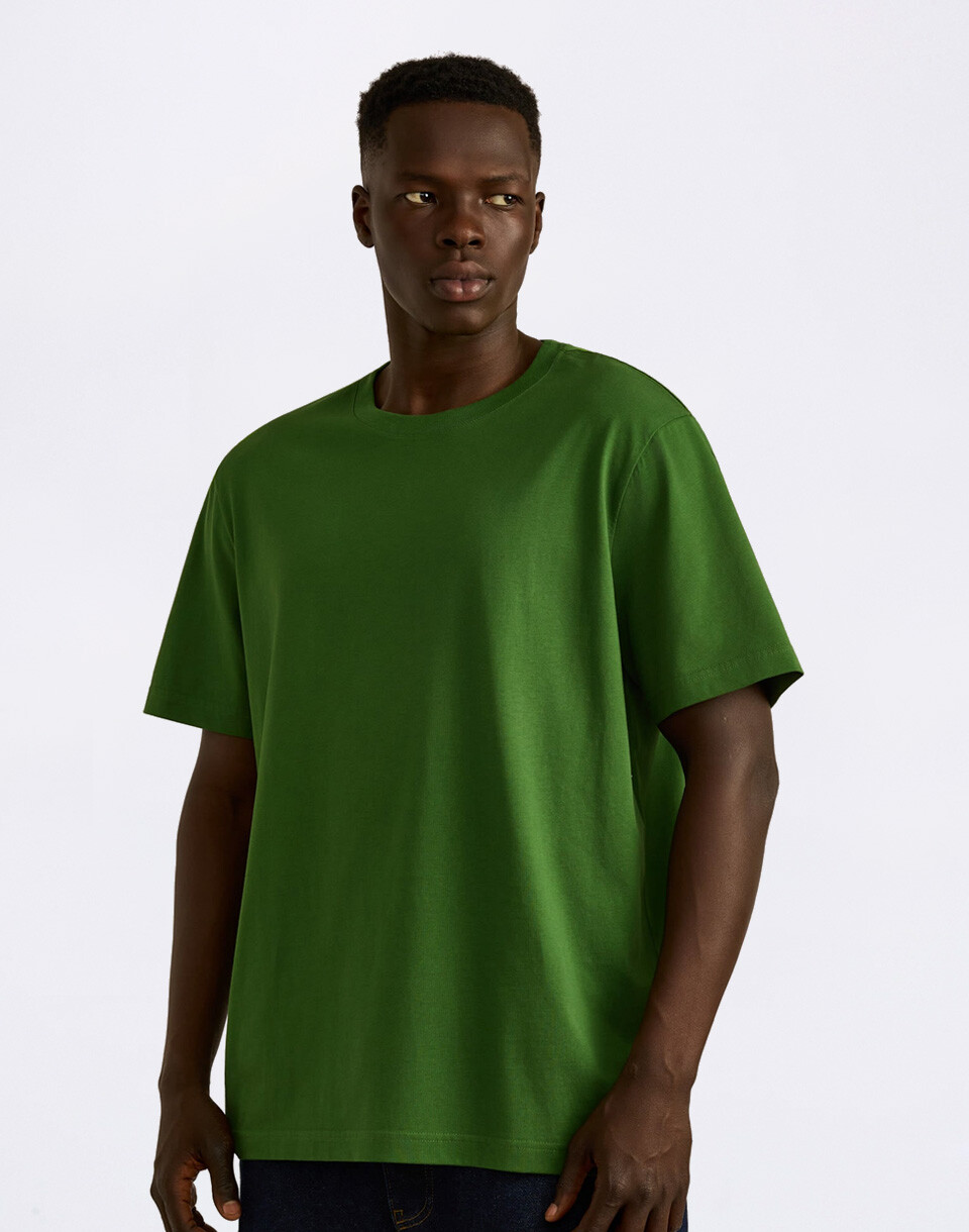 Organic Basics True Heavy Boxy Fit Tee Evergreen S