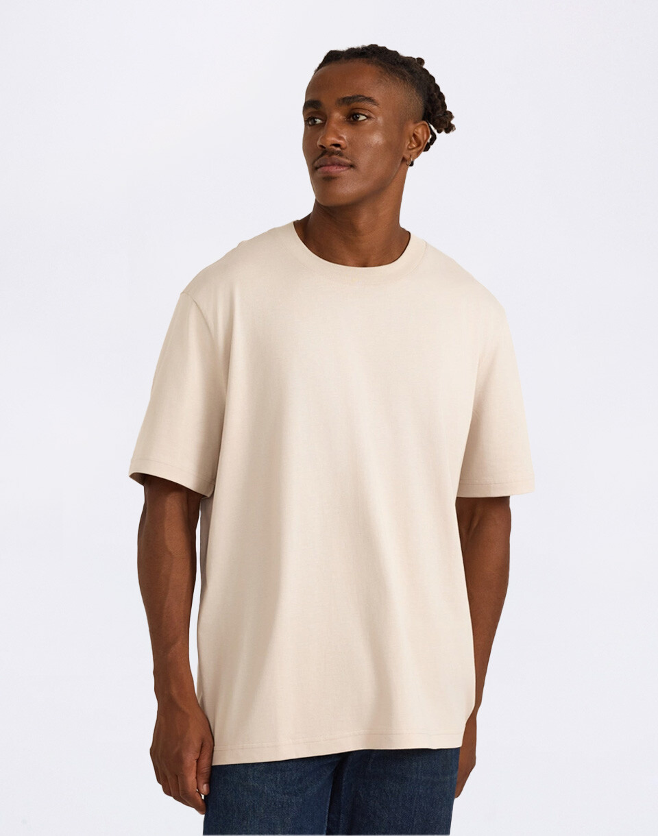 Organic Basics True Heavy Boxy Fit Tee Sandstone S