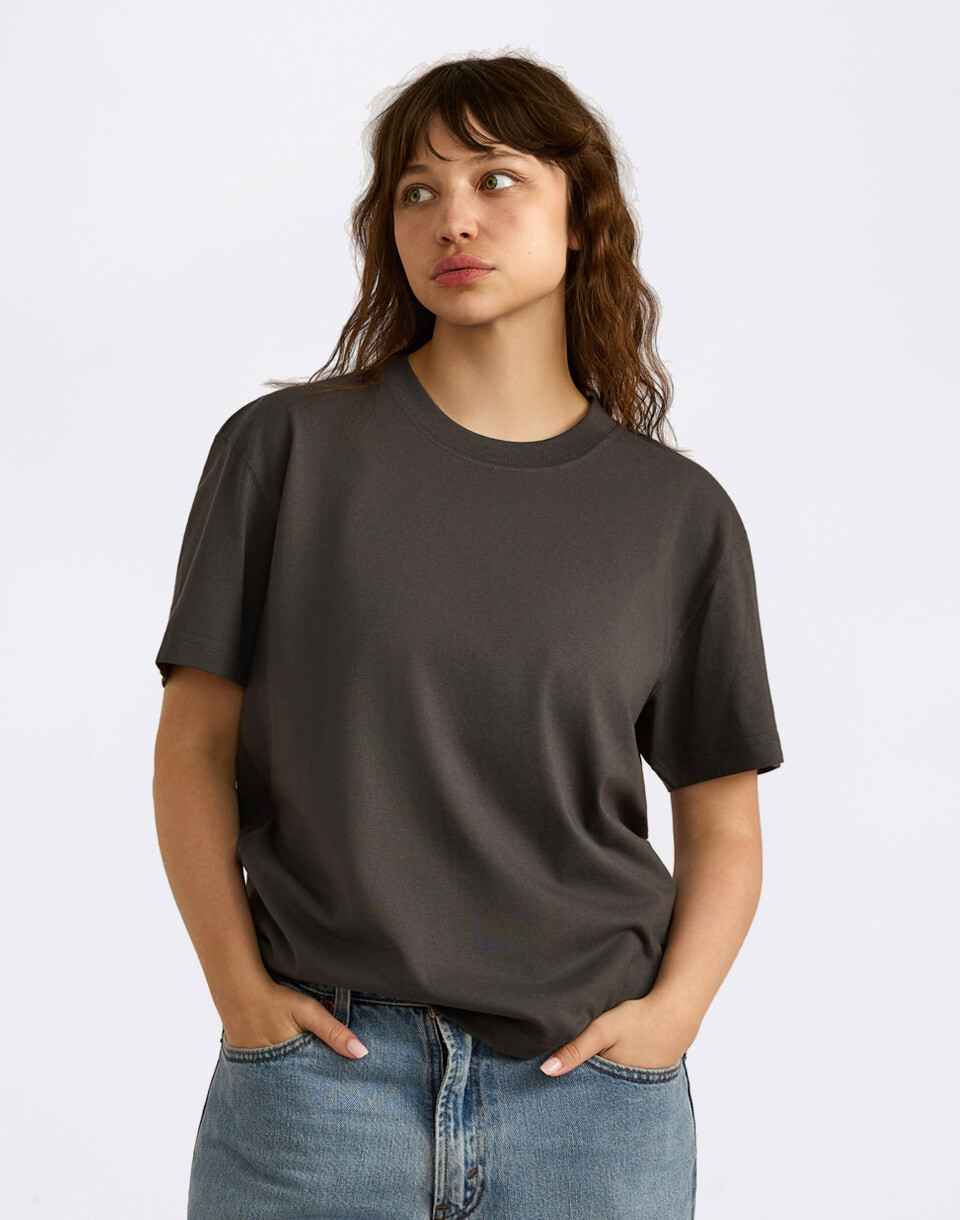 Organic Basics True Heavy Boxy Tee Slate XS
