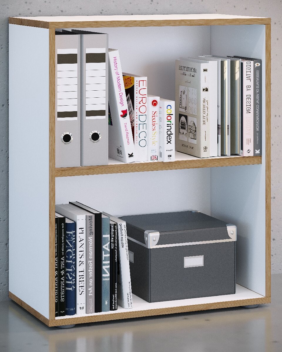 VCM kancelářská police se 2 přihrádkami „Salia“ B60, bílá