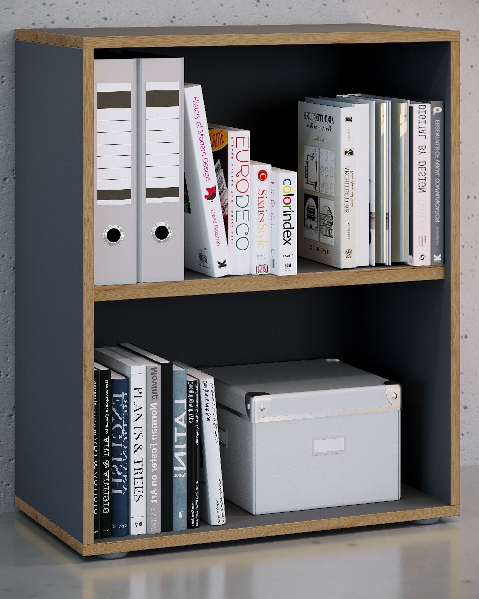 VCM kancelářská police se 2 přihrádkami „Salia“ B60, antracitová