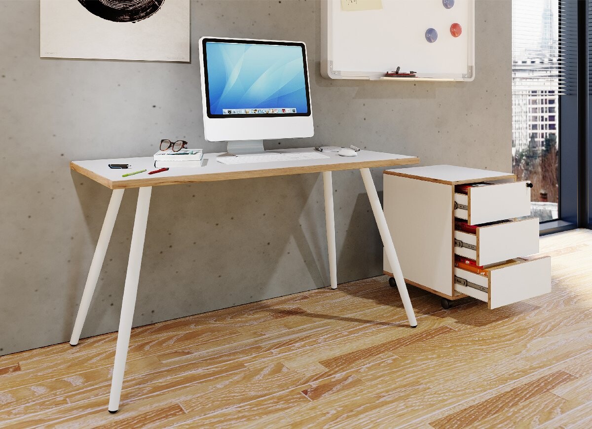 VCM psací stůl „Salia“ 110x80 WH, bílý