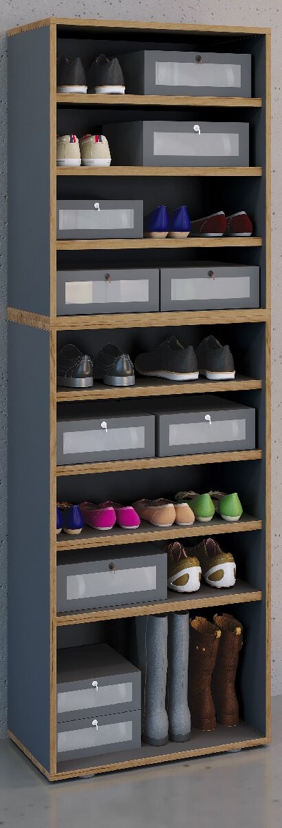 Botník VCM „Salia“ B60 XXL 9-přihrádkový, antracitový