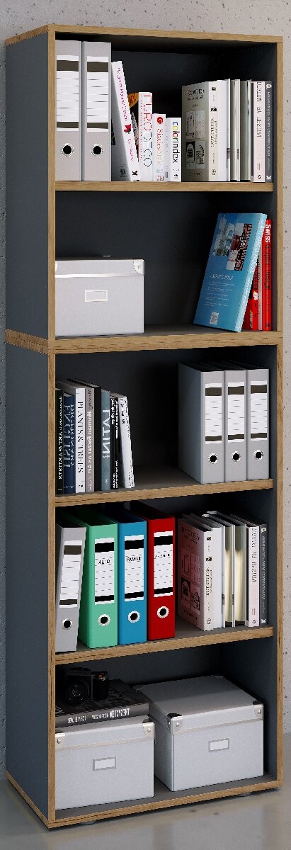 VCM 5dílná kancelářská police „Salia“ B60, antracitová