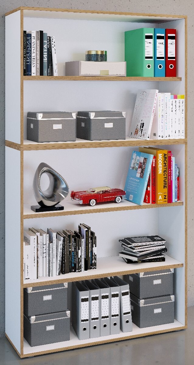 VCM 5dílná kancelářská police „Salia“ B100, bílá