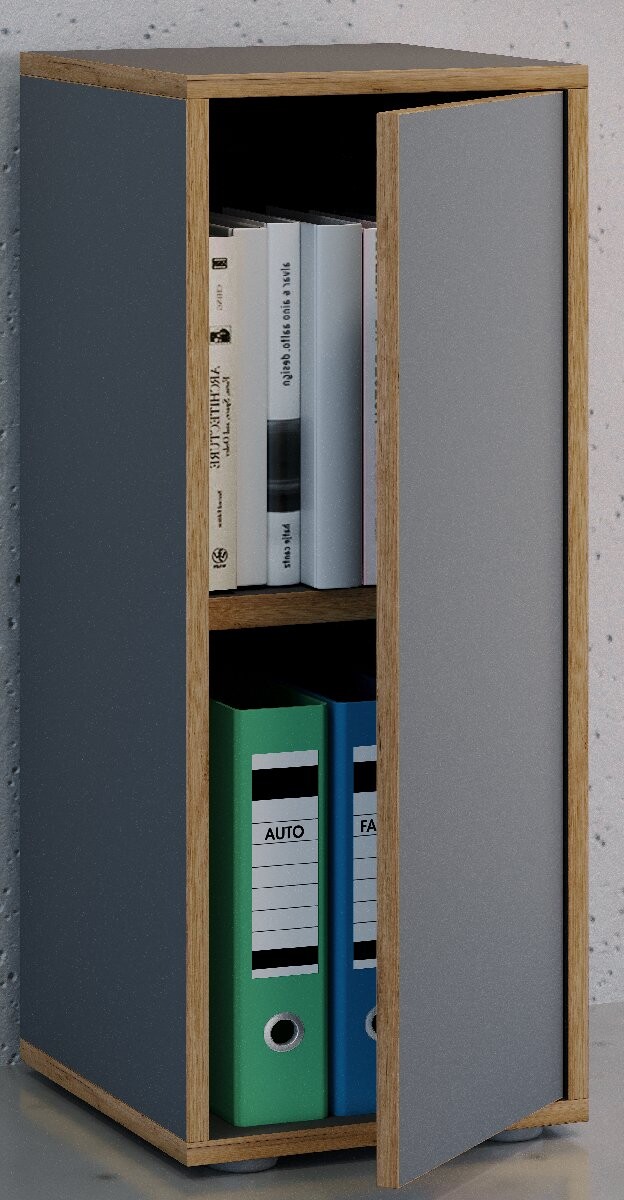 VCM kancelářská skříň se 2 přihrádkami „Salia“ B30, antracitová