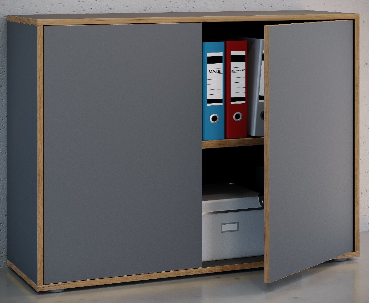 VCM 2dílná kancelářská skříň „Salia“ B100, antracitová