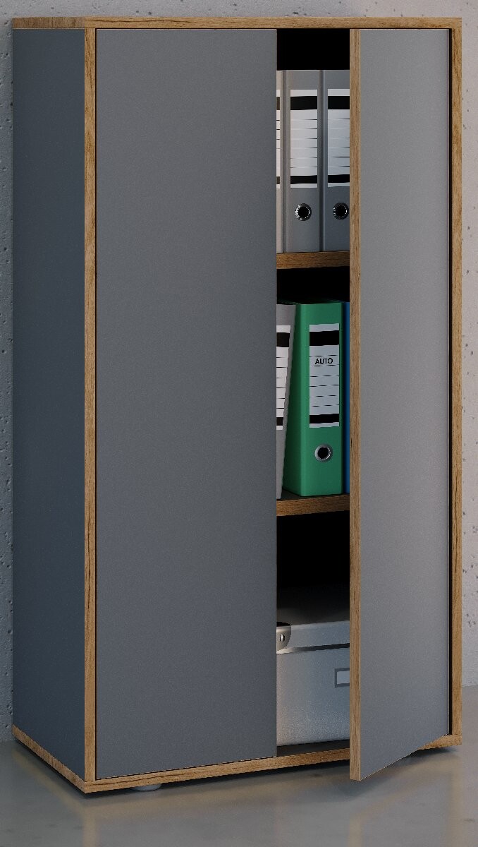 VCM 3dílná kancelářská skříň „Salia“ B60, antracitová