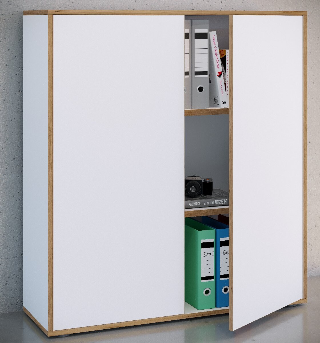 VCM 3dílná kancelářská skříň „Salia“ B100, bílá