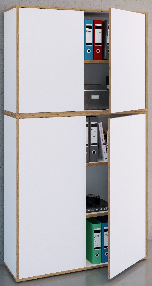 VCM 5dílná kancelářská skříň „Salia“ B100, bílá